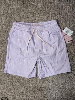 Drill Clothing Co Purple Gold Monogram Shorts Small NWT Lavender D2126-X2385